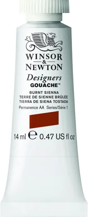 0605074 Winsor & Newton And Designers Gouache 14 Ml 0.47oz Tube Burnt Sienna