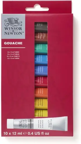 0890001 Winsor & Newton And Gouache Paint Set 10 Count 4 Fl Oz Pack Of 1 Colors