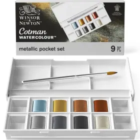 390702 Winsor & Newton 8 Count Pack Of 1 Iridescent Blue Yellow Gold Bronze Red Copper