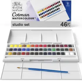 Winsor & Newton 778295688325 And Cotman 1 Count Pack Of Yellow Green Blue Red Purple