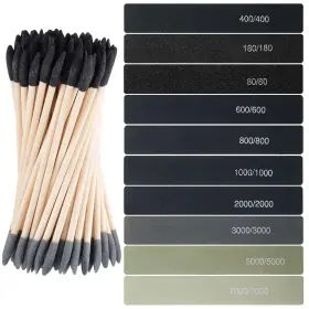 Min-wonderjune-1220 Wonderjune 40 Pcs Model Sanding Sticks Set Include 10 Polishing Assorted 30 Doubl
