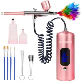 Woweibyke 794879281331 Lcd Air Brush Kit With Compressor3 Gear Pressure Cordless Airbrush Mach Inch