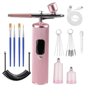 Jc01 Wrdofh 48psi High-pressure Airbrush Kit With Compressor 0.3mm Nozzle And 4000mah Batt