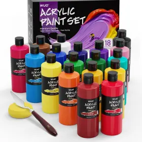 Aps250 Wuo Large Acrylic Paint Set 18 Vibrant 152.1 Fl Oz Pack Of 1 Colors
