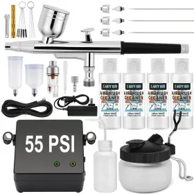 Xak4-na X Arty Hub Airbrush Kit With Air Compressor 55 Psi Highpressure Nonclogging