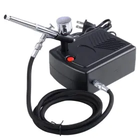 31air027-as200-130e Xcceries Dual Action Airbrush Air Compressor Kit Craft Cake Paint Art Spray Gun Set 0.3mm