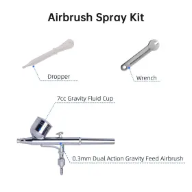 X-brs-31-003 Xcceries 0.3mm Dual Action Gravity Feed Spray Airbrush Gun Nail Art Paint Tattoo Tool Kit #2