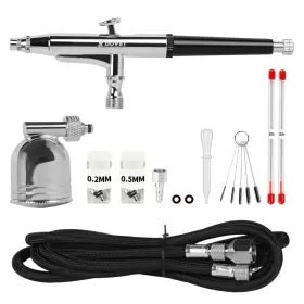 Hf-chpb132 Xdovet Professional Dual Action Airbrush Kit With 7ml Metal Paint Cup And Side Pot -