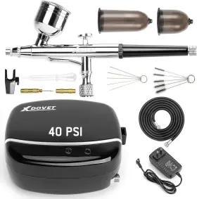 K200 Xdovet Upgraded 40psi Airbrush Kit With Compressor Multi-function Dual-action