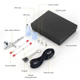 Pb-131-us Xdovet Dual-action Airbrush Kit Air Brush Painting Set With 0.2mm/0.3mm/0.5mm #3