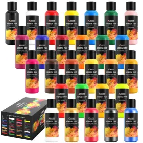 Pbyl-28pc-2oz Xdovet 28 Colors Airbrush Paint Set 60 Ml/2 Oz Ready To Spray Opaque And Ne