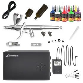 Xjts-yltz2 Xdovet 55psi High-pressure Airbrush Kit With Air Compressor Six-speed Adjustable Tr