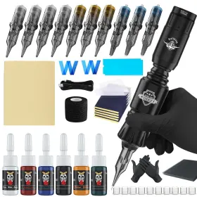 Az-tk-291-k-01us Ybeauty Tattoo Gun Kit For Beginners Complete Set Rotary Wireless Pen Co