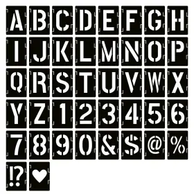 Yeajon 756197591103 12 Inch Letter Stencils Symbol Numbers Craft 42 Pcs Reusable Alphab