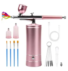 Yikbik 600609592519 Cordless Airbrush Kit With Compressor Paint Spray Gun Makeup Nail Tattoo
