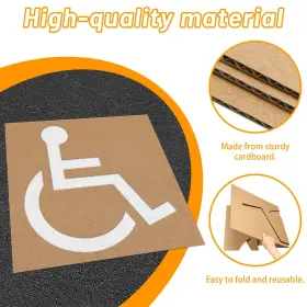 Yookok 735812911205 Handicap Parking Stencil Kit Reusable Cardboard Lot Stencils For Pa Inch #2