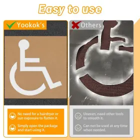 Yookok 735812911205 Handicap Parking Stencil Kit Reusable Cardboard Lot Stencils For Pa Inch #3