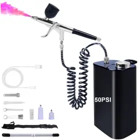 Ytmtt 788567804339 Airbrush Kit With Compressor 50psi Rechargeable High Pressure Single Action
