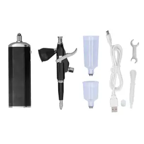 Ywbl-wh6zmc1ap0591272 Ywbl-wh 30psi Black Rechargeable Airbrush Set With Compressor Dropper Painting Cup No