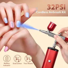 Yygywen 727536966562 Airbrush Kit With Compressor 32psi Handheld Mini Air Brush Gun Set Portable #2