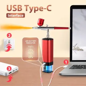 Yygywen 727536966562 Airbrush Kit With Compressor 32psi Handheld Mini Air Brush Gun Set Portable #3