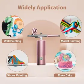 Wen002 Yygywen Airbrush Kit With Compressor 30psi Rechargeable Cordless Gun Auto #3