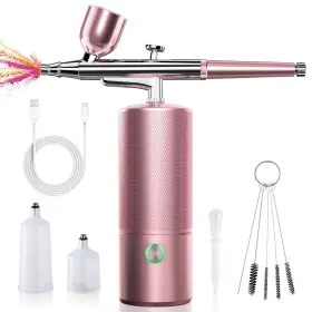 Wen002 Yygywen Airbrush Kit With Compressor 30psi Rechargeable Cordless Gun Auto