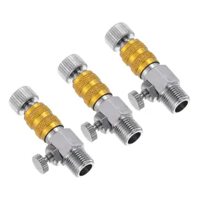 Zaplyte 672668832820 1/8 Air Brush Connector Adapter 3pcs Airflow Control Valve Gold Silver