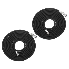Zaplyte 678202089705 2pcs 10ft Air Nylon Braided Brush Hose 1/8 Inch Ends With 1/4 Adaptor Black