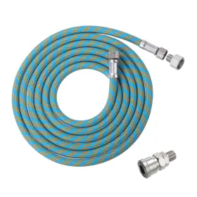 Zaplyte 678202253977 6ft Nylon Braided Air Brush Hose 1/8 Inch Ends Female Adaptor Blue