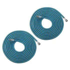Zaplyte 678202254073 2pcs 10ft Nylon Braided Air Brush Hose 1/8 Inch On Both End And Adapter Blue