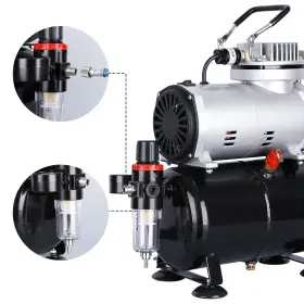 Zeny019000 Zeny Professional Airbrush Compressor With Tank Multipurpose Airbrushing Pai #3