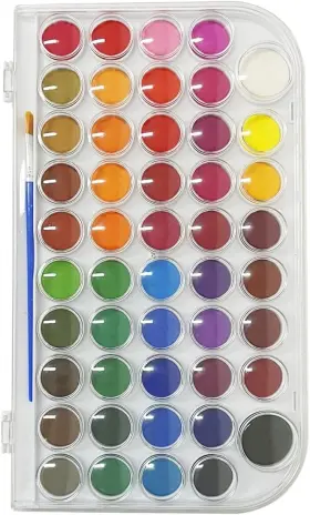 421610 Zhuohai 48 Colors Portable Watercolor Paint Set Reusable And 1