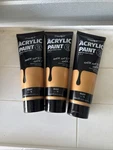 Acrylic Paint Metallic Gold Non-toxic Rich Pigment 250ML 8.45OZ Tubes Lot Of 3. Fixed Price $24.95.