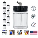 Durable 3/4 Ounce Glass Jar Pack With 60 Adaptor For Airbrush Artists - 10. Fixed Price $38.27.