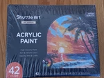 Acrylic Paint, 42 Colors Set With 12 Brushes, 2OZ/60ML Bottles,.... Fixed Price $29.99.