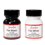 Angelus Acrylic Leather Paint Water Resistant White/flat Black Color 1 Oz. Fixed Price $10.50.