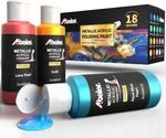 Abeier Metallic Acrylic Pouring Paint Set Of 18 Colors Pre-mixe. Fixed Price $37.61.