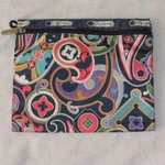 Lesportsac Classic 1 Zip Cosmetic Pouch Bag 7.5" X 8.5" Colorful Paisley Print. Fixed Price $14.99.