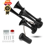 Drisentri Train Horns Kit, 4 Trumpet Air 12V 185DB Super Loud Black. Fixed Price $66.98.