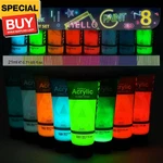 Glow The Dark Acrylic Paint, 8 Colors X 0.71 Fl Oz / 21ML Neon Uv Black Light. Fixed Price $27.11.
