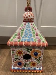 Birdhouse Multicolored Ceramic Art Decor 10X5.5X5.5 Rhinestones 8040M. Fixed Price $34.99.