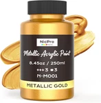 Nicpro Metallic Gold Acrylic Paint, 8.45OZ/250ML Large Leaf Non Toxi. Fixed Price $20.99.