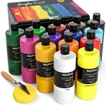 Nicpro 14 Colors Large Bulk Acrylic Set (16.9 OZ,500 Ml) Rich Art Paint.... Fixed Price $66.92.