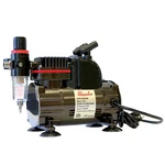 Paasche 1/5 Hp Airbrush Compressor W/ Regulator, Holders & Adapter. Fixed Price $129.50.