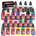 Airbrush Paint - 22 Colors Set With Tinner, Plastic & Wood Acry. Fixed Price $37.24.