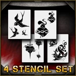 Tattoo Flash Set Airbrush Stencil Template Airsick. Fixed Price $33.75.