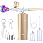 Rechargeable Airbrush Kit With Adjustable Pressure - Ideal For Crafts & Makeup. Fixed Price $64.96.