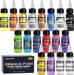 Homy Arty Airbrush Paint 16 Colors With 2 Thinner, Ready To Spray, Water-based. Fixed Price $24.97.