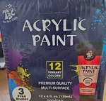 Tbc The Best Crafts 12 Tubes Of 4 Oz Premium Acrylic Paint Set New Sealed Box. Fixed Price $29.00.